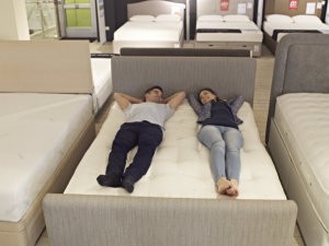 couple trying bed