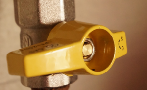 a yellow water valve